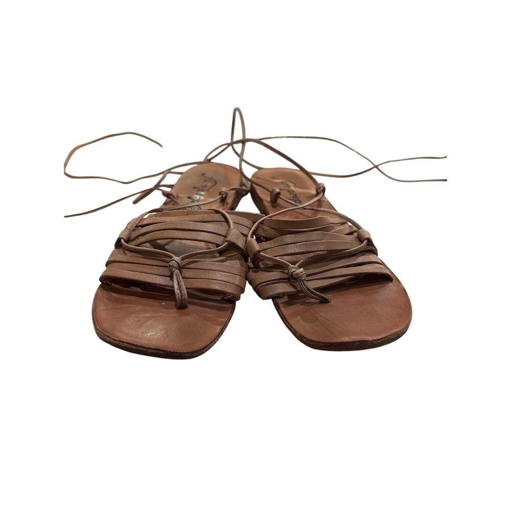 Free People Brown Leather Lace-Up Gladiator Sandals Women’s Size 7